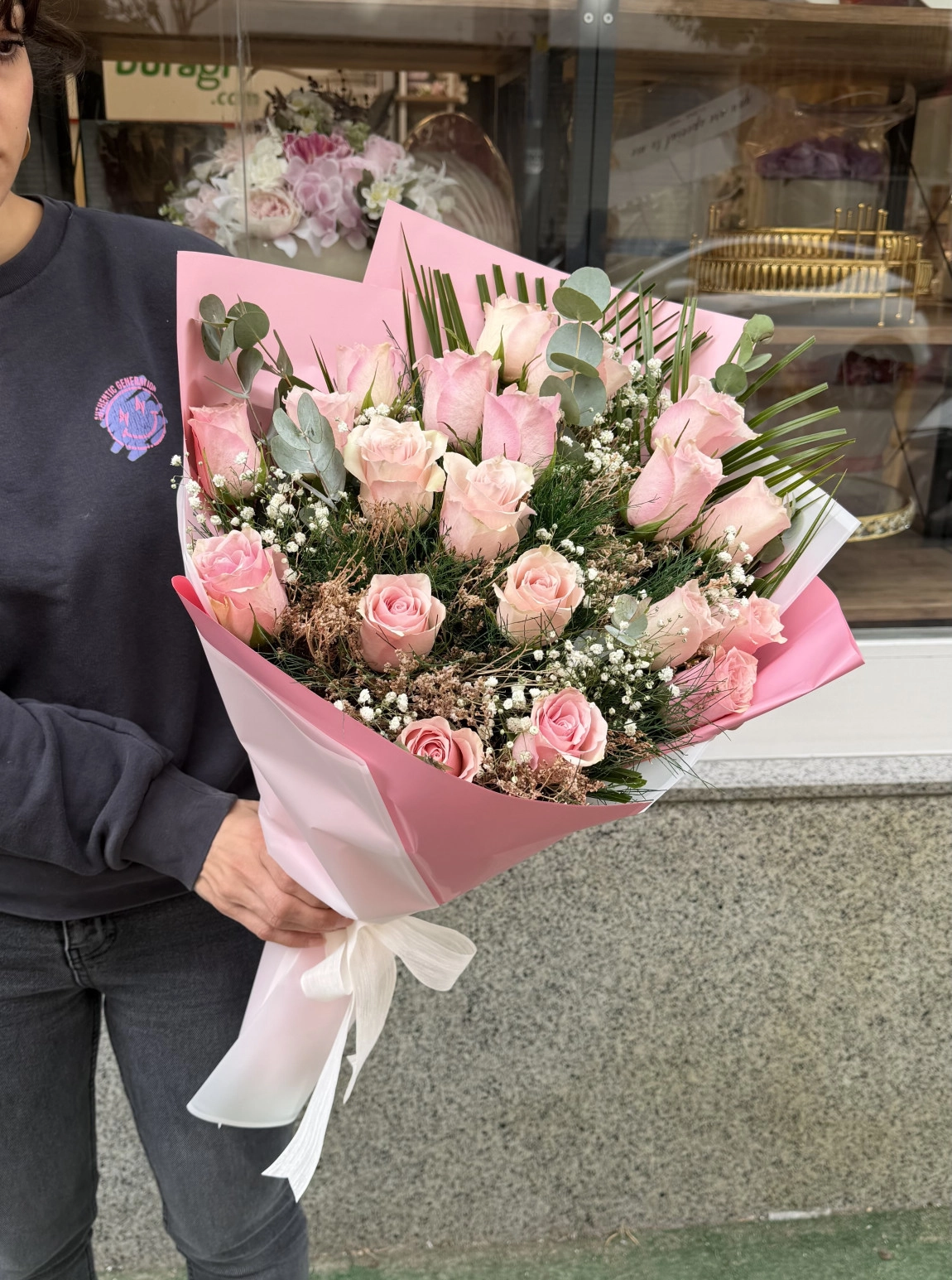 30 Pembe Gül Buketi