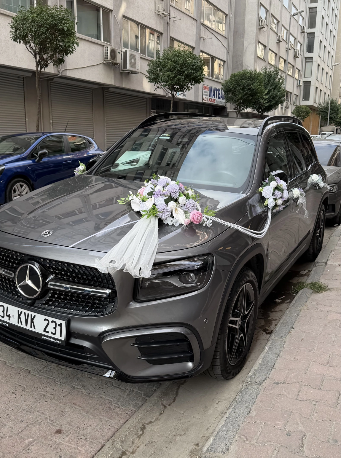 Lila Renk Yapay Model Gelin Arabası Setimiz 