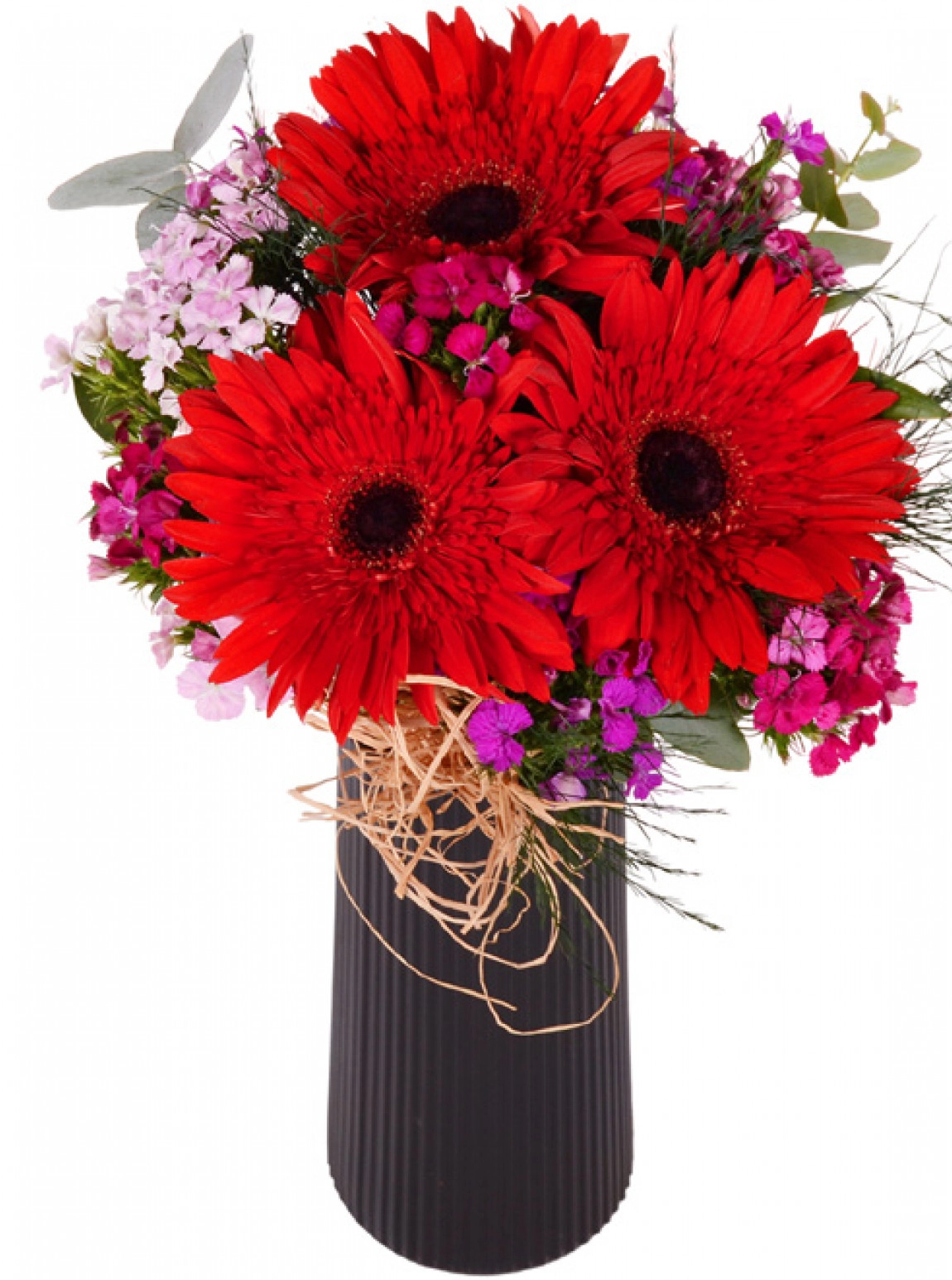 Siyah Vazoda Gerbera Hüsnü Yusuf  Arajmanı