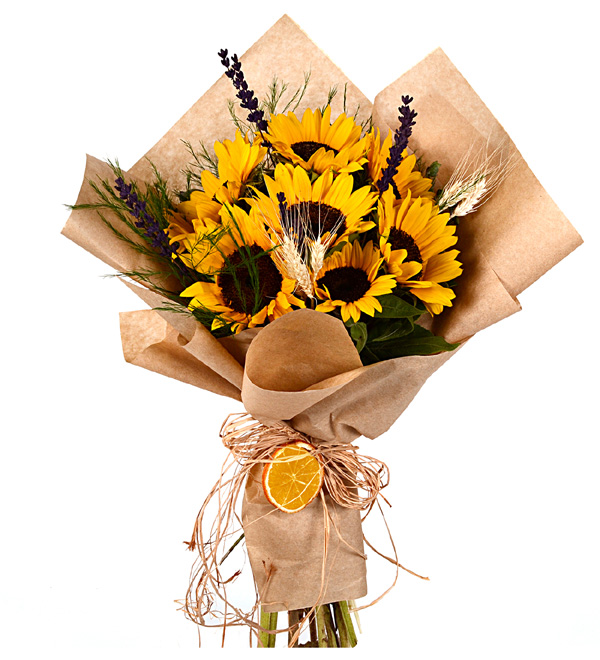 Tasarım Ayçiçekleri Buketi