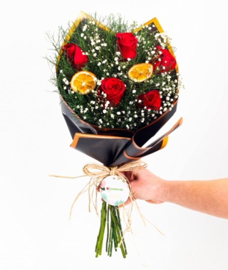 Butik Tasarım 5 Kırmızı Gül Buketi 78