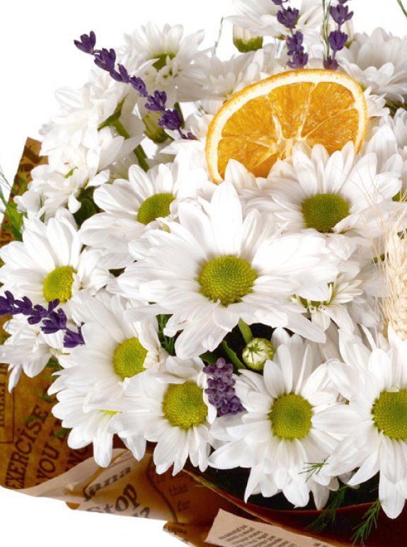 Doğal Kraft Kağıt Ile Süslenmiş Papatya