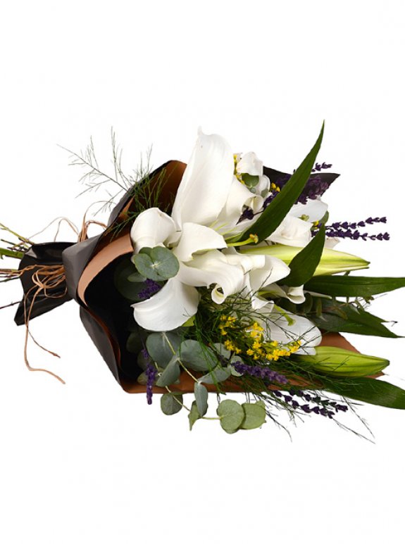 Mis Kokulu Beyaz Lilyum Buketi