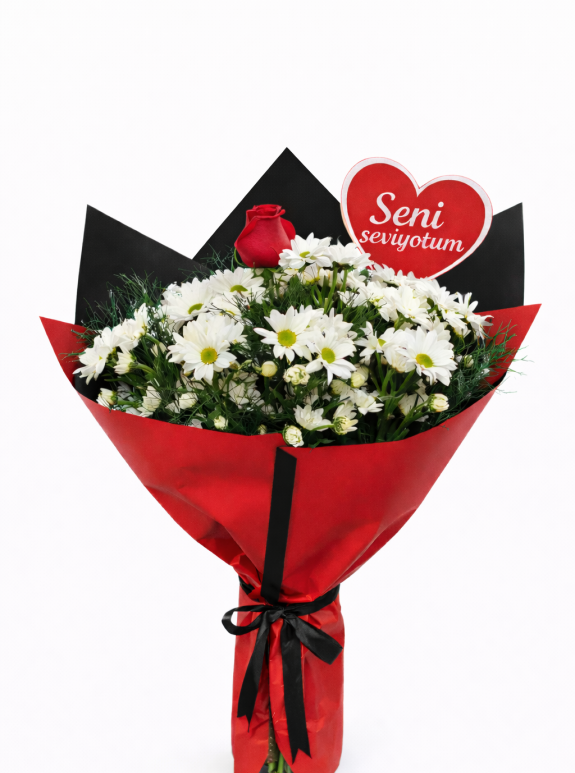 Özel Tasarım Gül & Papatya Buketi ??