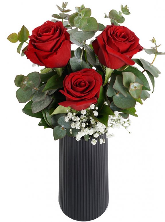 Siyah Desenli Vazoda Gül