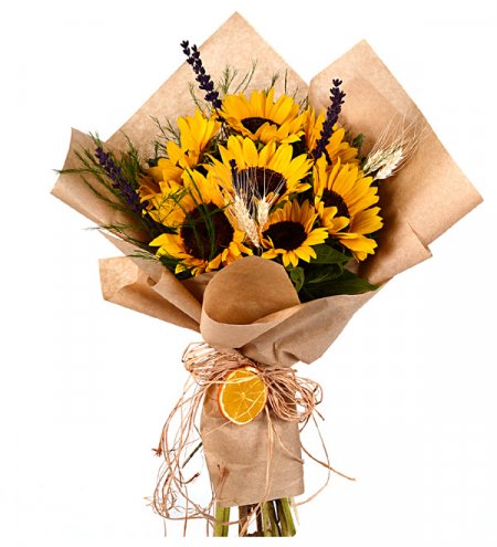 Tasarım Ayçiçekleri Buketi