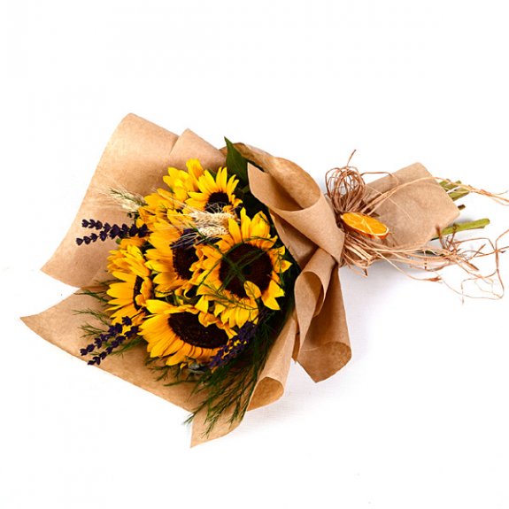 Tasarım Ayçiçekleri Buketi