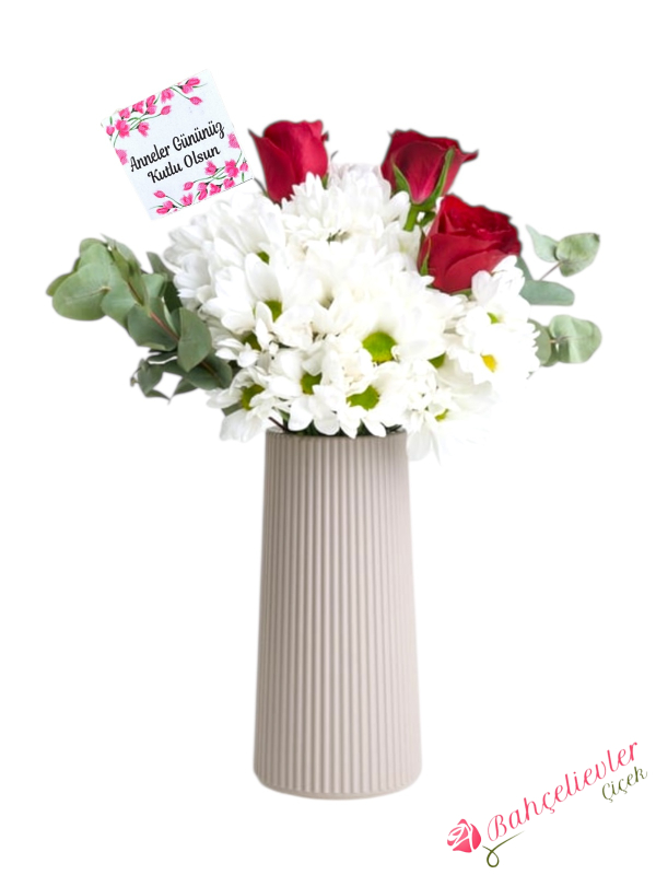 Annler Günü Özel Tasarım Papatya Ve Gül Arajmanı 